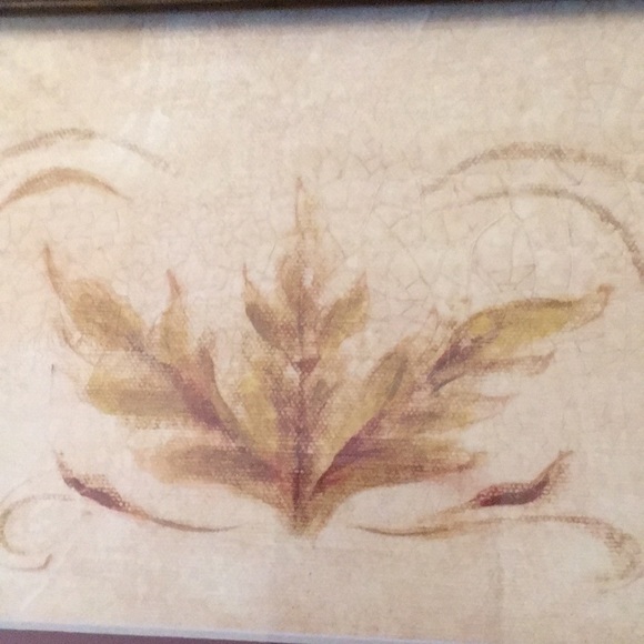 20 1/2” X 20 1/2” Maroon & Gold Floral Picture - Picture 6 of 8
